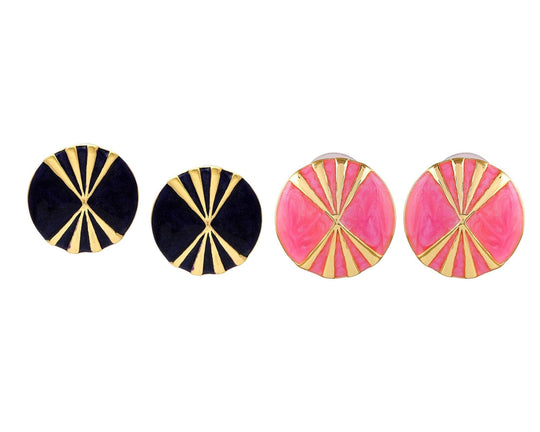 Estele  Gold Plated Combo Stud Earrings