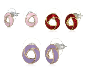 Estele Valentines Day Special Earrings For Gift Stud Earrings For Girls & Women(VOILET,PINK&RED)