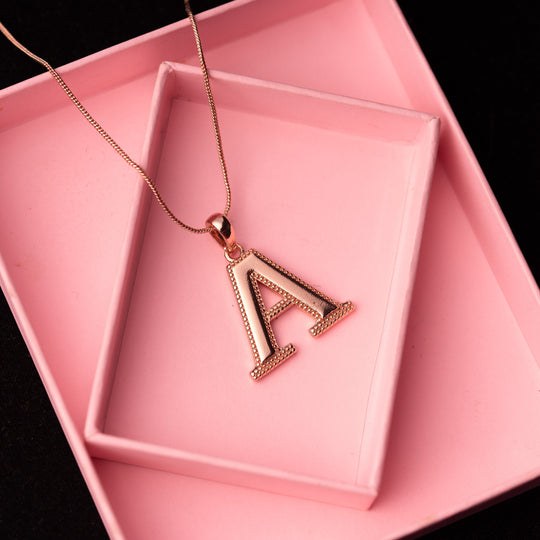 Estele - Charm "A" Rosegold plated Pendant