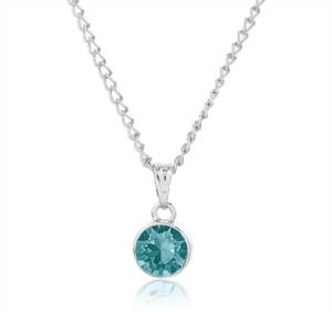 ESTELE AQUAMARINE SWAROVSKI BIRTHSTONE PENDANT NECKLACE FOR WOMEN