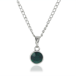 ESTELE EMERALD SWAROVSKI BIRTHSTONE PENDANT NECKLACE FOR WOMEN