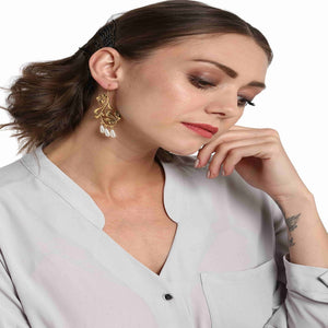 Leafy Pearl Earrings