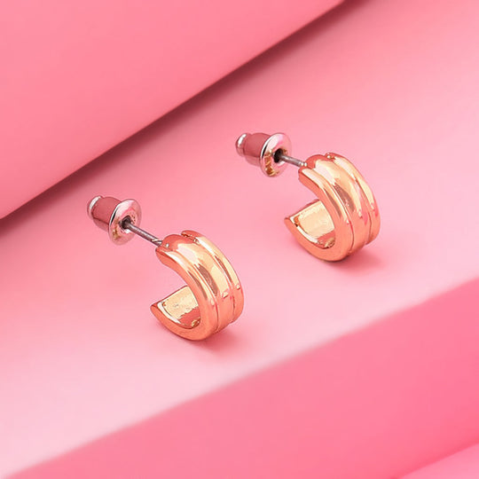 Estele Gold Plated Tiny smooth Hoop Earrings for women