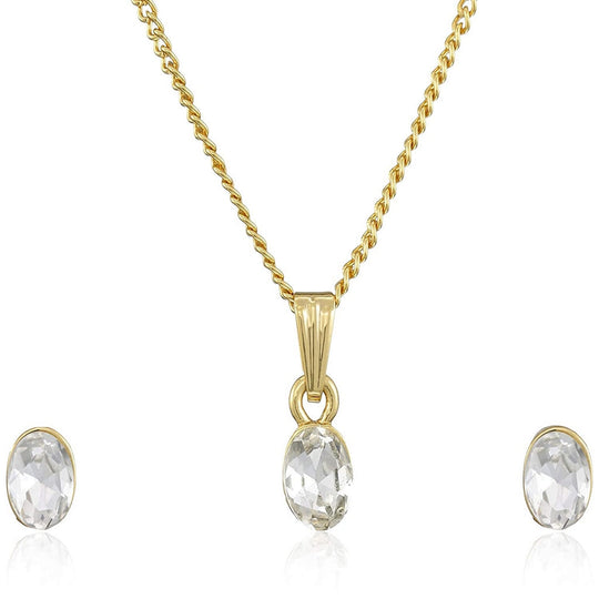 Estele Gold Plated Solitaire Pendant Set For Girls & Women