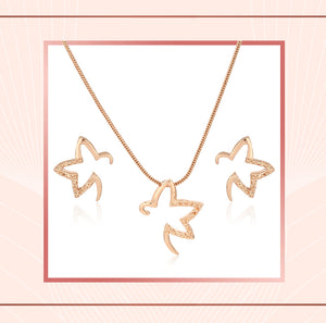 rose gold star pendant set, fashion jewellery, buy online jewellery 