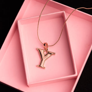 Estele - Charm "Y" Rosegold plated Pendant