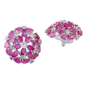 Luxor Ruby Diamond Studs Earrings
